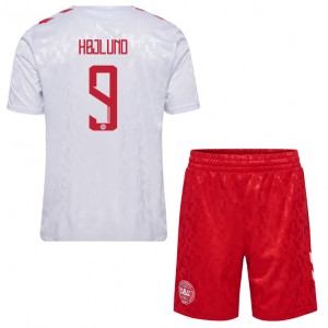 Fotbalové Dres Dánsko Rasmus Hojlund #9 Dětské Venkovní Oblečení ME 2024 Krátký Rukáv (+ trenýrky)